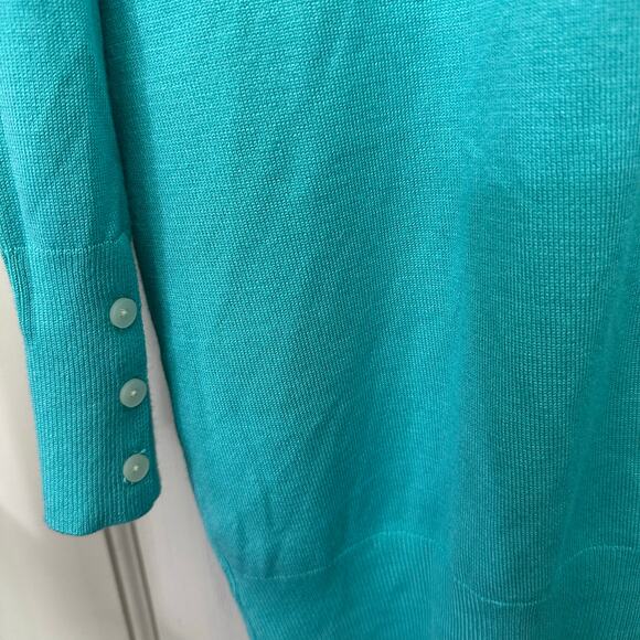 Lane Bryant Cardigan Sweater Women's‎ 14/16 Button Up Blue Lightweight Rayon - Picture 4 of 6